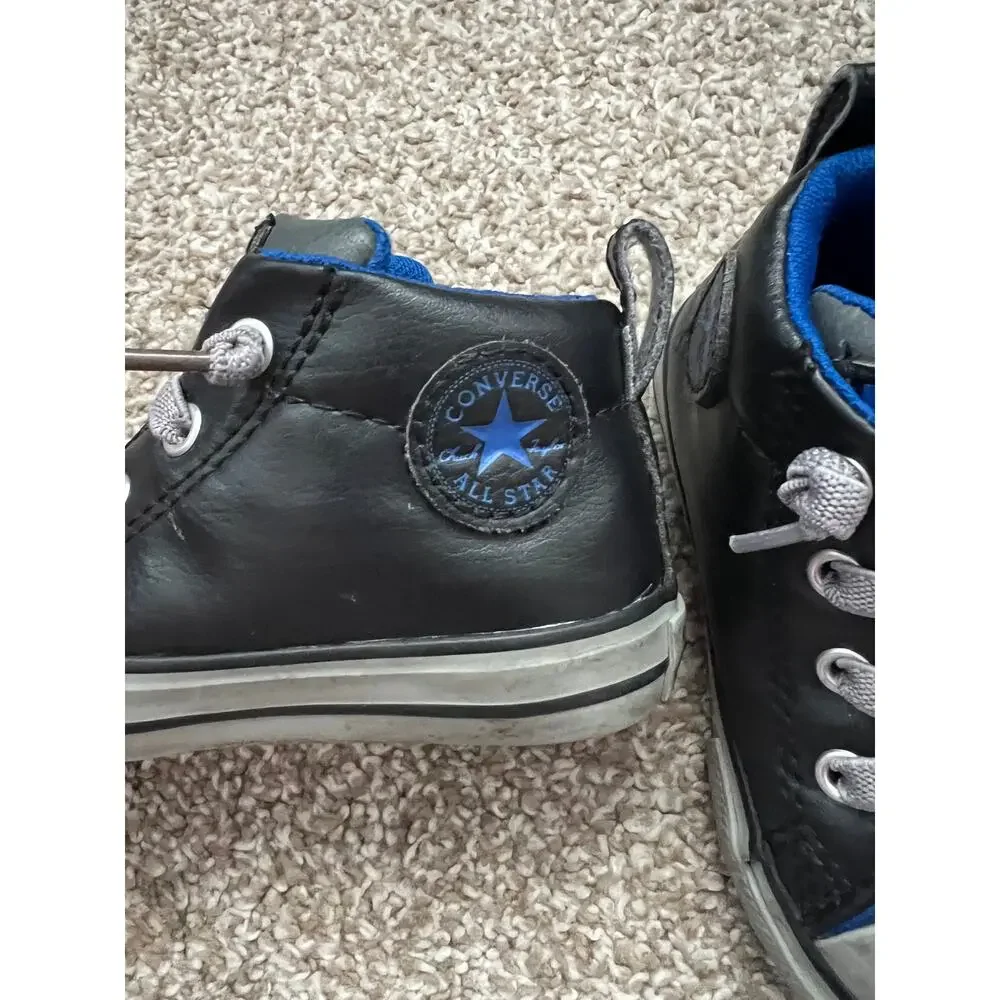 Converse Infant High Top Sneakers Black‎ Blue Gray Size 6 Toddler Shoes